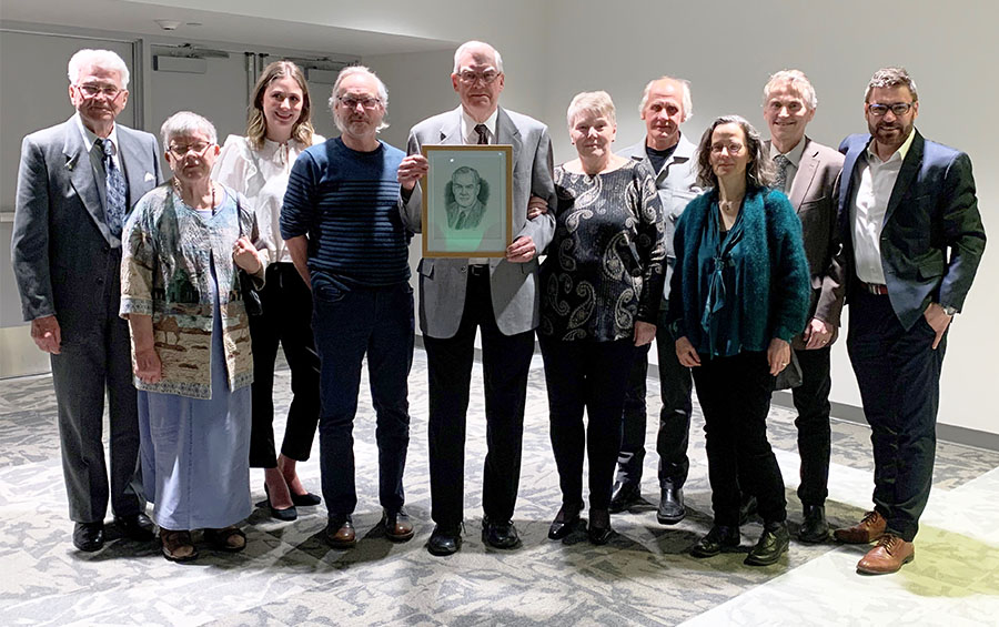 Emeritus Professor Rick Holm along with his wife and colleagues from Plant Sciences and the Crop Development Centre.